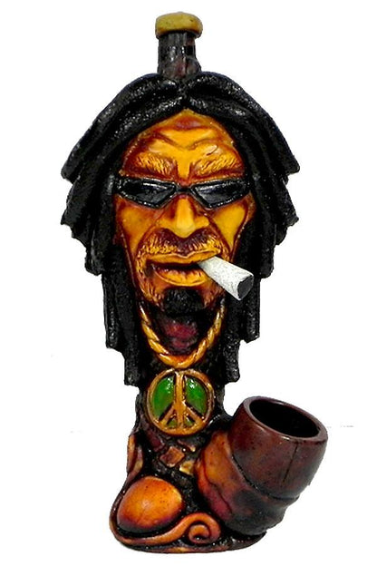 Medium Size Hand Made Resin Pipe - Various Designs - Style J - (1 Count)