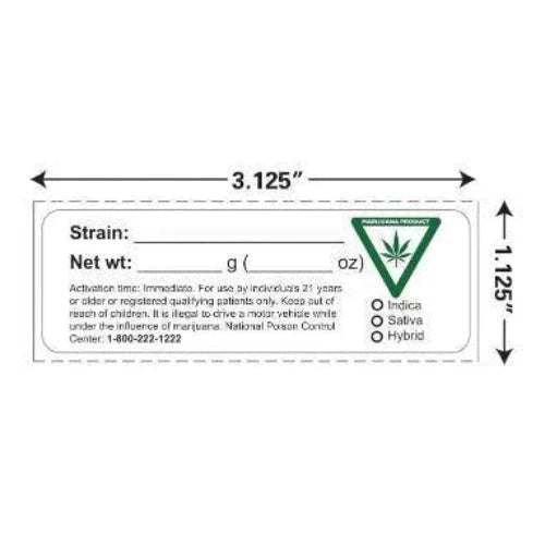 Cepa de Michigan y peso neto. Etiqueta 1" x 3" pulgadas 1000 unidades