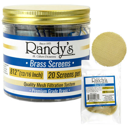 Randy's .812" Screen Jar - Available In Stainless Steel Screen OR Brass - (36 Packs Per Display)