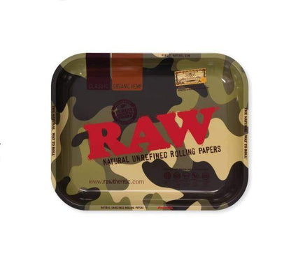 RAW Authentic Camouflage Metal Rolling Tray - Large  - (1,5 OR 10 Count)