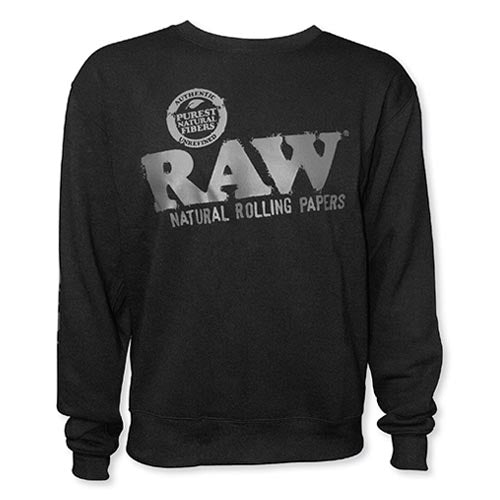 RAW Authentic Crewneck Sweatshirt - Black - Various Sizes - (1 Count or 3 Count)