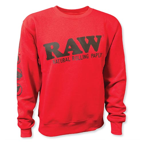 Sudadera RAW auténtica con cuello redondo - Rojo - Varios tamaños - (1 unidad o 3 unidades)