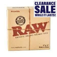 RAW Authentic Unrefined Parchment Paper 3 X 3 500 Count