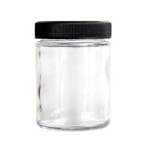 SAMPLE of 4oz Glass Jar Screw Top - Clear Jar with Black Lid - (1 Count SAMPLE)