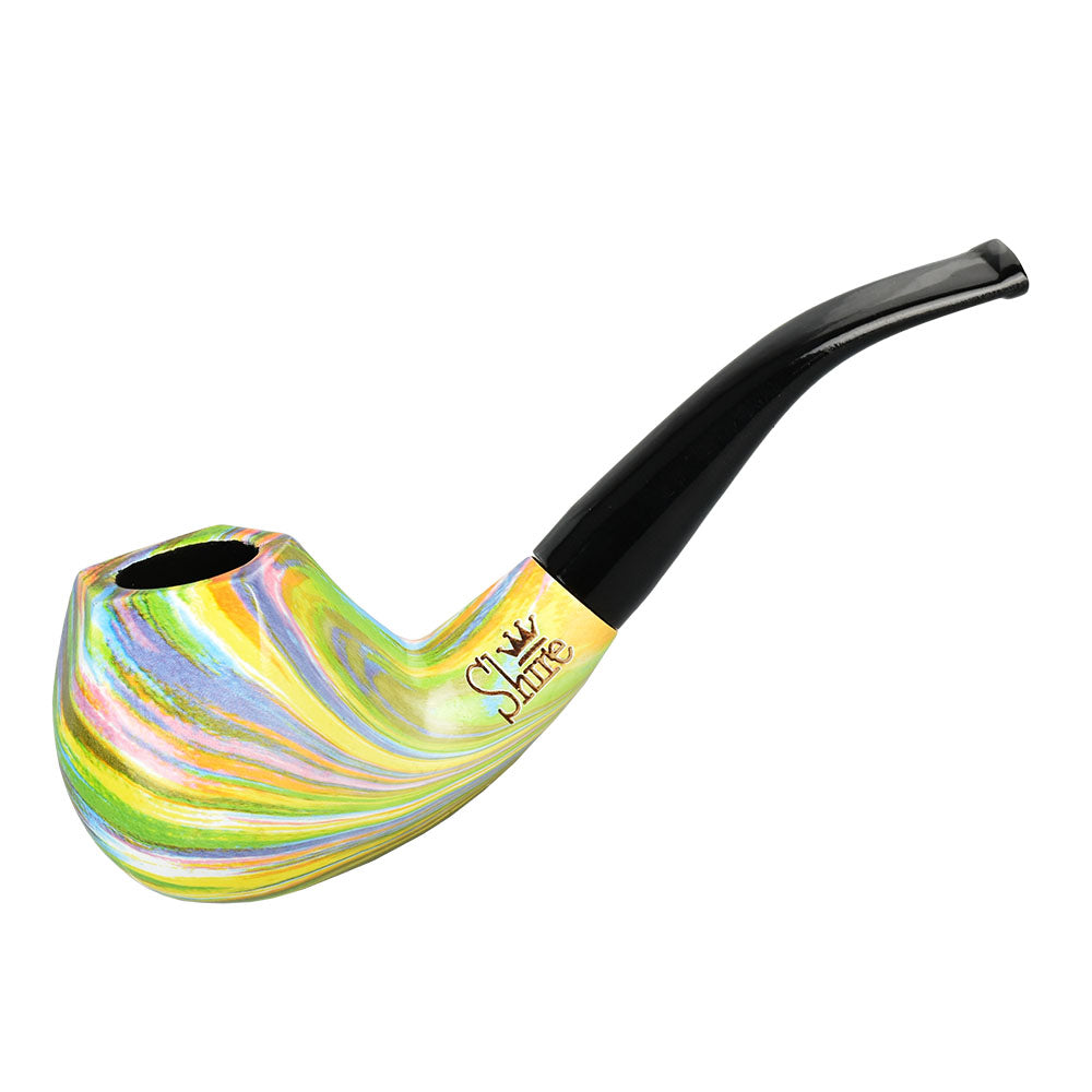 Pulsar Shire Pipes The Sundog | Bent Apple Tapered Stem Rainbow Wood Pipe - Smoke N’ Poke