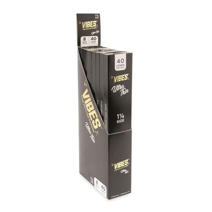 Vibes - Ultra Thin 1 1/4 Cones - 8 Cones Per Pack - (40 Count Per Display)