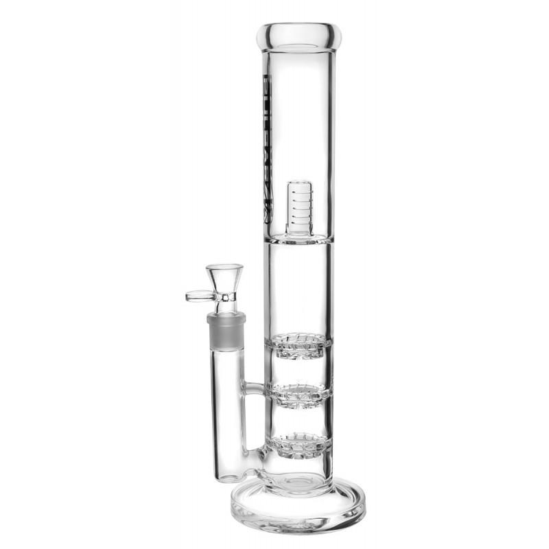 Pulsar Triple Perc Straight Tube Bong - Smoke N’ Poke