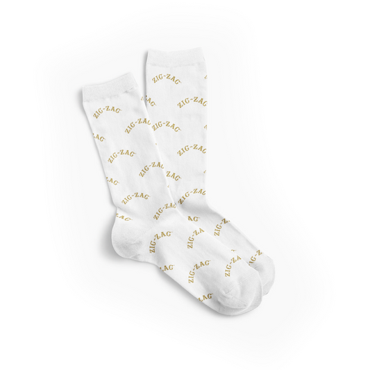 Zig-Zag Classic Socks - Step & Repeat White - (1 Count)