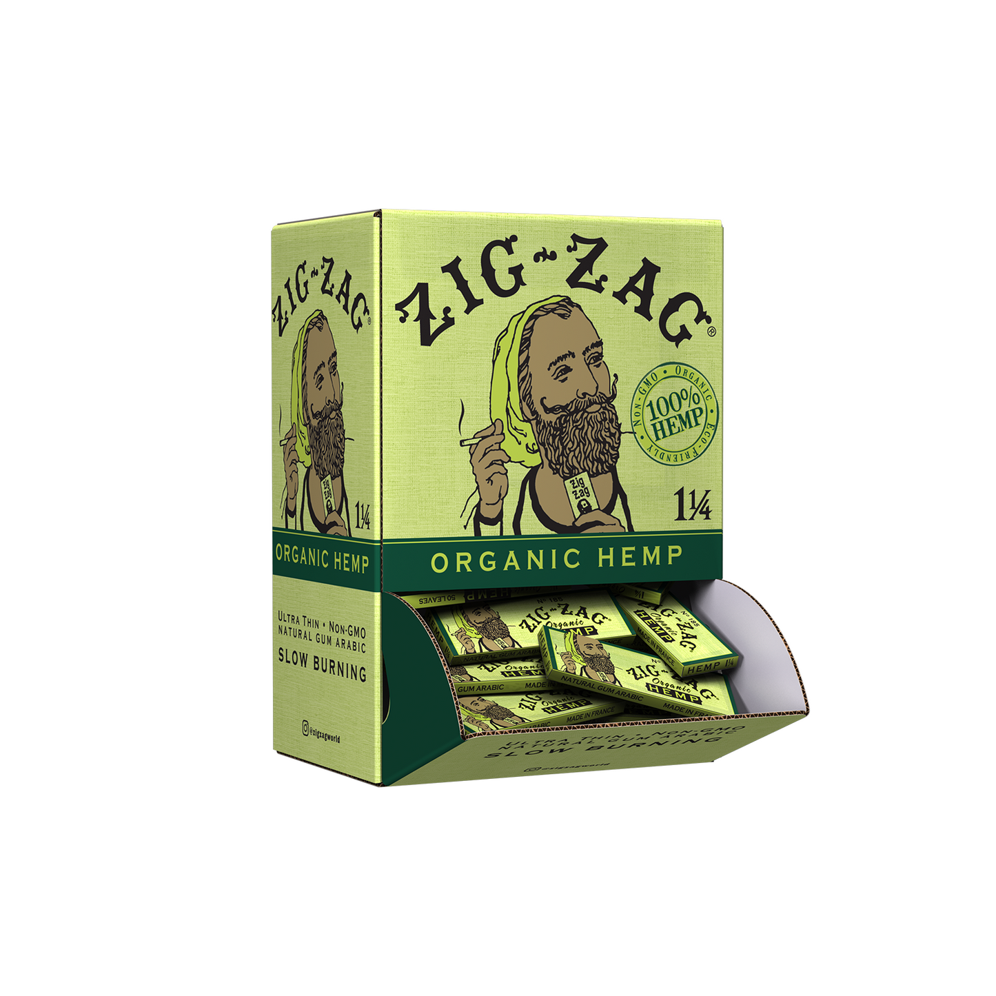 Zig-Zag Promo Display - 1 1/4 Organic Hemp Papers - (48 Count Display)