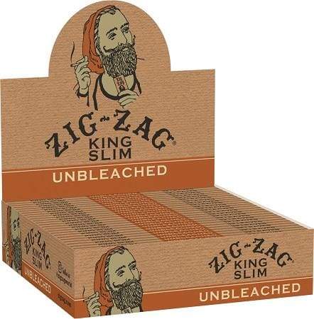 Zig-Zag Unbleached King Slim Rolling Papers - (24 Count Display)