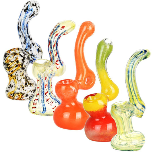 10PC BUNDLE - Art Glass Bubbler - 5" - 6" / Assorted - Smoke N’ Poke