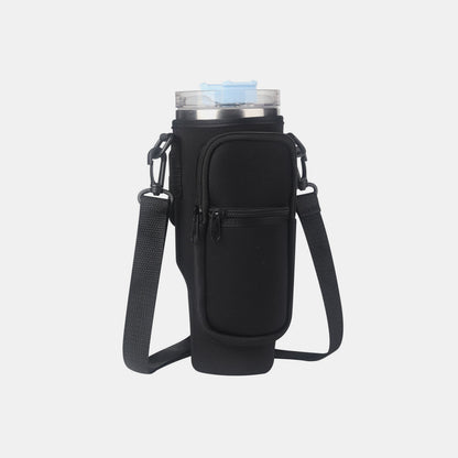 Insulated Tumbler Cup Sleeve With Adjustable Shoulder Strap