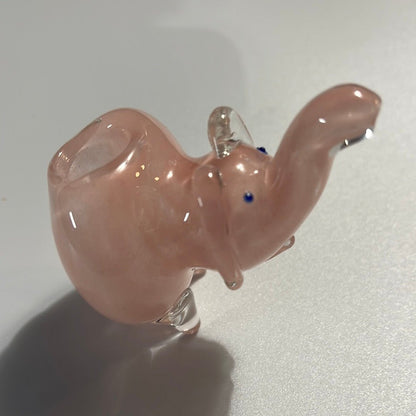 3” Pink Glass Elephant Hand Pipe - MyCannaConnoisseur