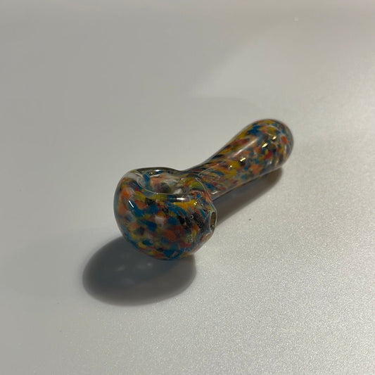 3.5” Multi Colored Glittered Glass Hand Pipe - MyCannaConnoisseur