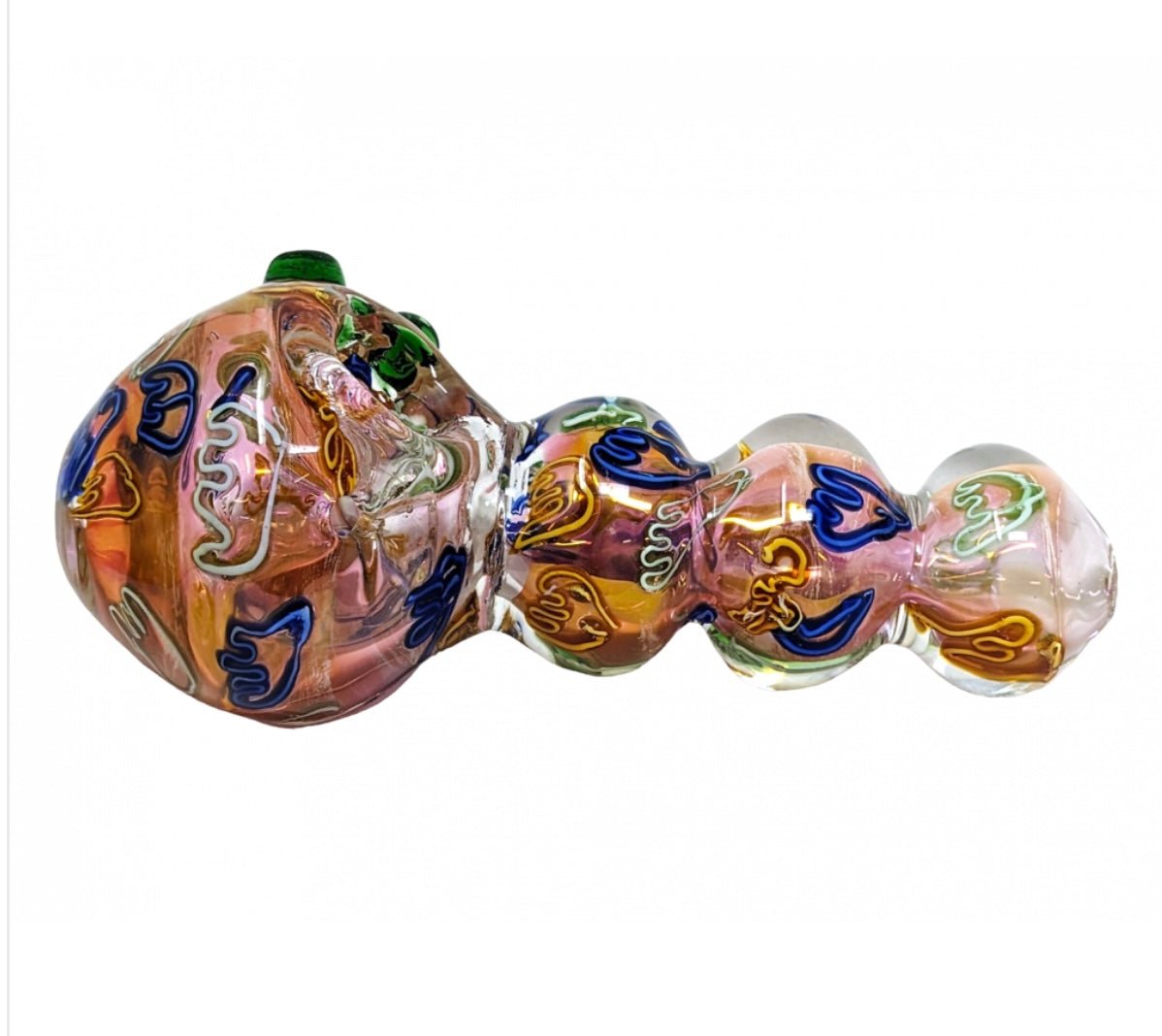 7.5" Gold Fumed Triple Rim Jumbo Hand Pipe - MyCannaConnoisseur