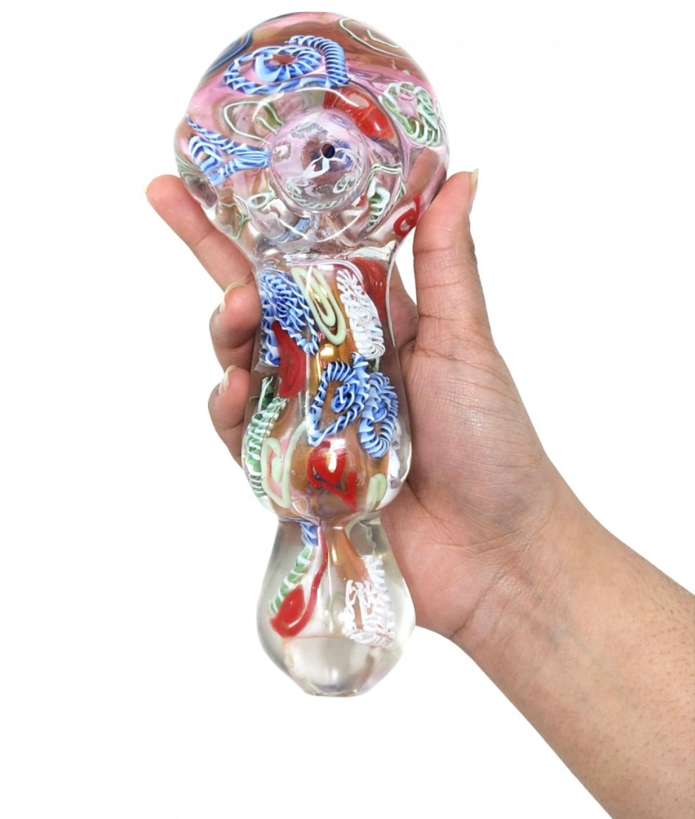 7.5" Multi String Art 600 Gram Jumbo Hand Pipe - MyCannaConnoisseur