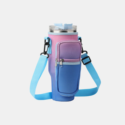 Insulated Tumbler Cup Sleeve With Adjustable Shoulder Strap