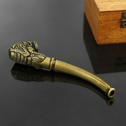 Brass Tobacco Pipe Old-fashioned Pipes Men's Metal Smoking Set Crafts Collection - Smoke N’ Poke