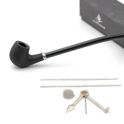 New Long Black Churchwarden Tobacco Pipe Tobacco Smoking Accessories Gadget for Men 40cm With Gift Box H702 - Smoke N’ Poke