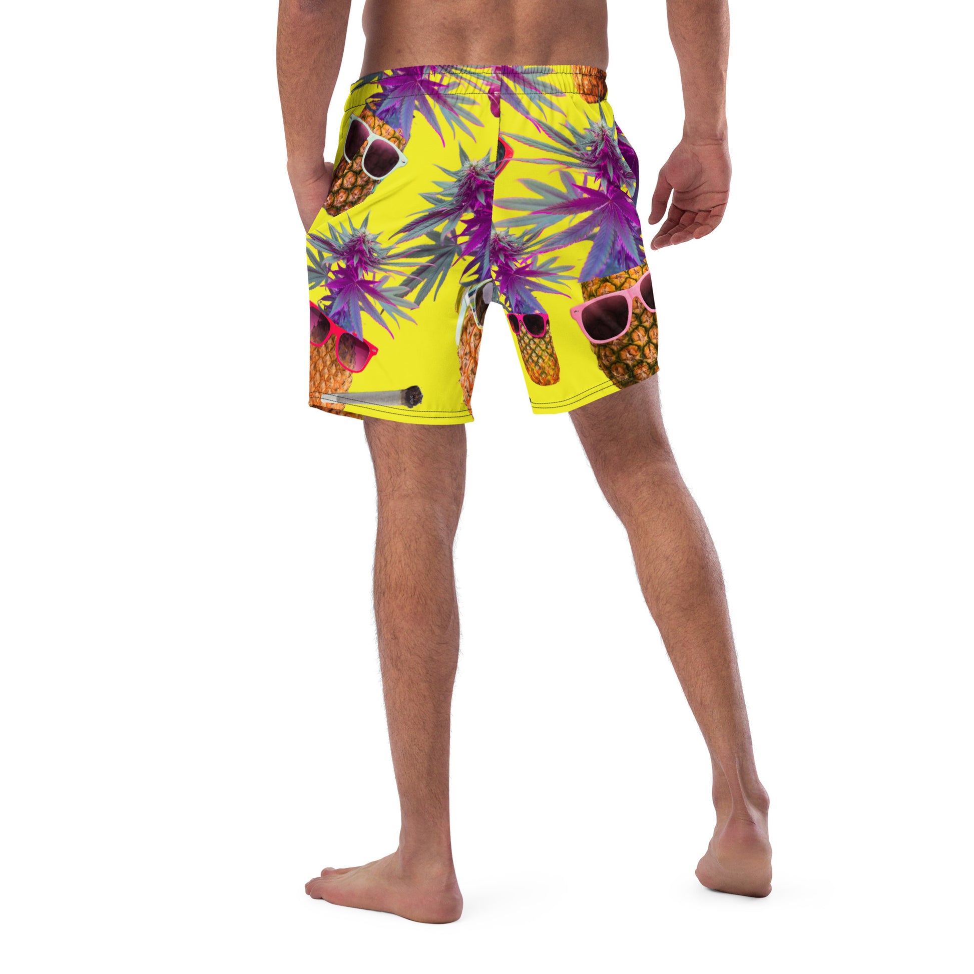 Men's Pineapple Express Swim Trunks - Smoke N’ Poke