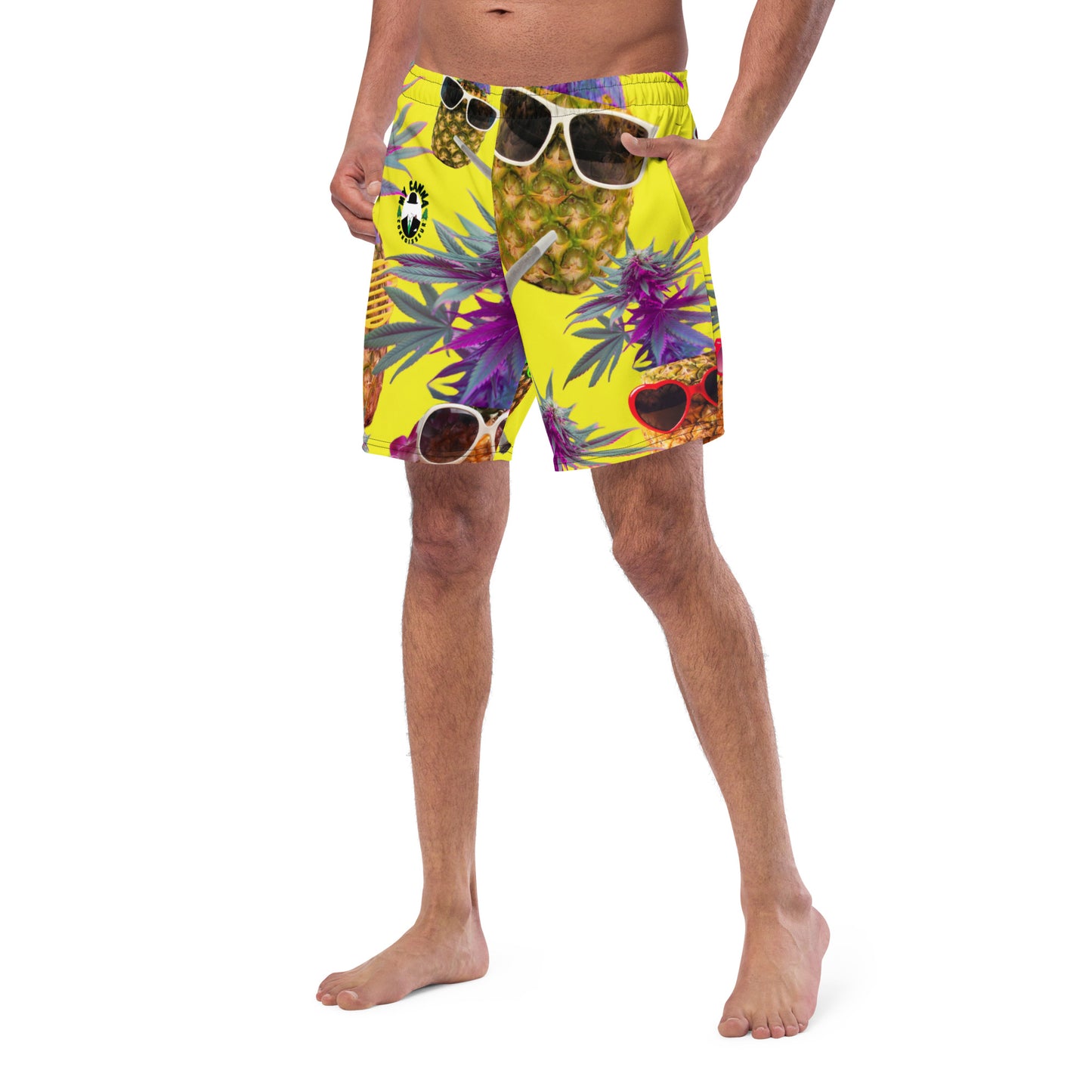 Men's Pineapple Express Swim Trunks - Smoke N’ Poke