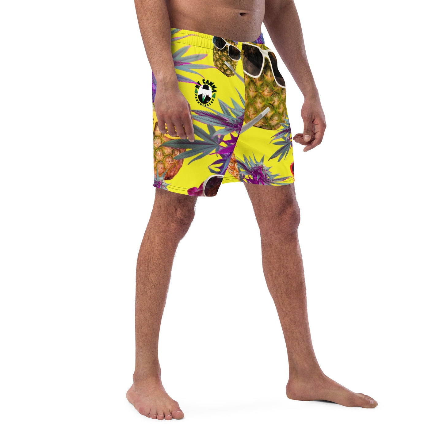 Men's Pineapple Express Swim Trunks - Smoke N’ Poke