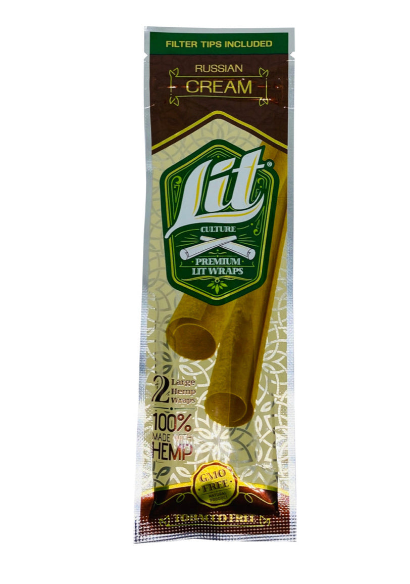 Lit Culture Russian Cream Large Hemp Wraps - 2 Pack - Smoke N’ Poke