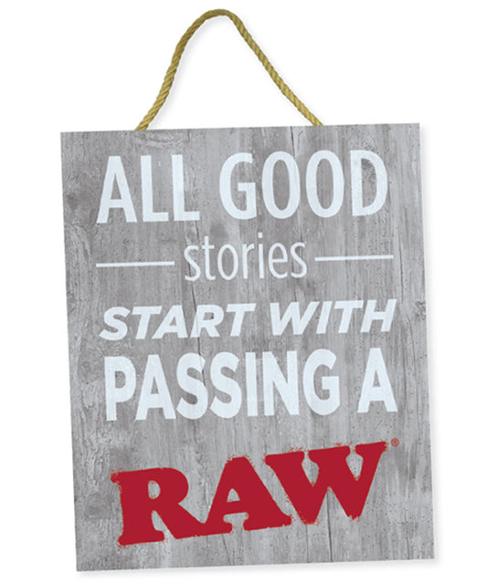 RAW Rustic Wood Sign - GOOD STORIES - Smoke N’ Poke