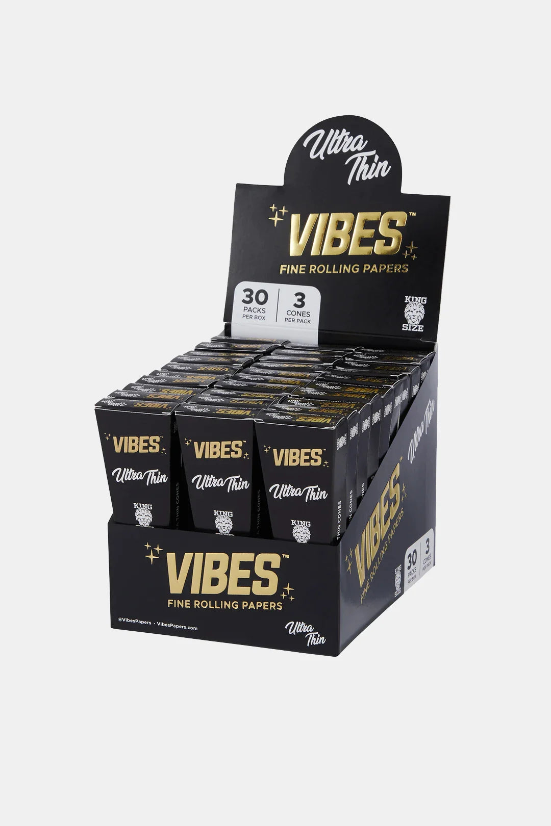Vibes Cone Box King Size - 3 Pack - Ultra Thin - Smoke N’ Poke