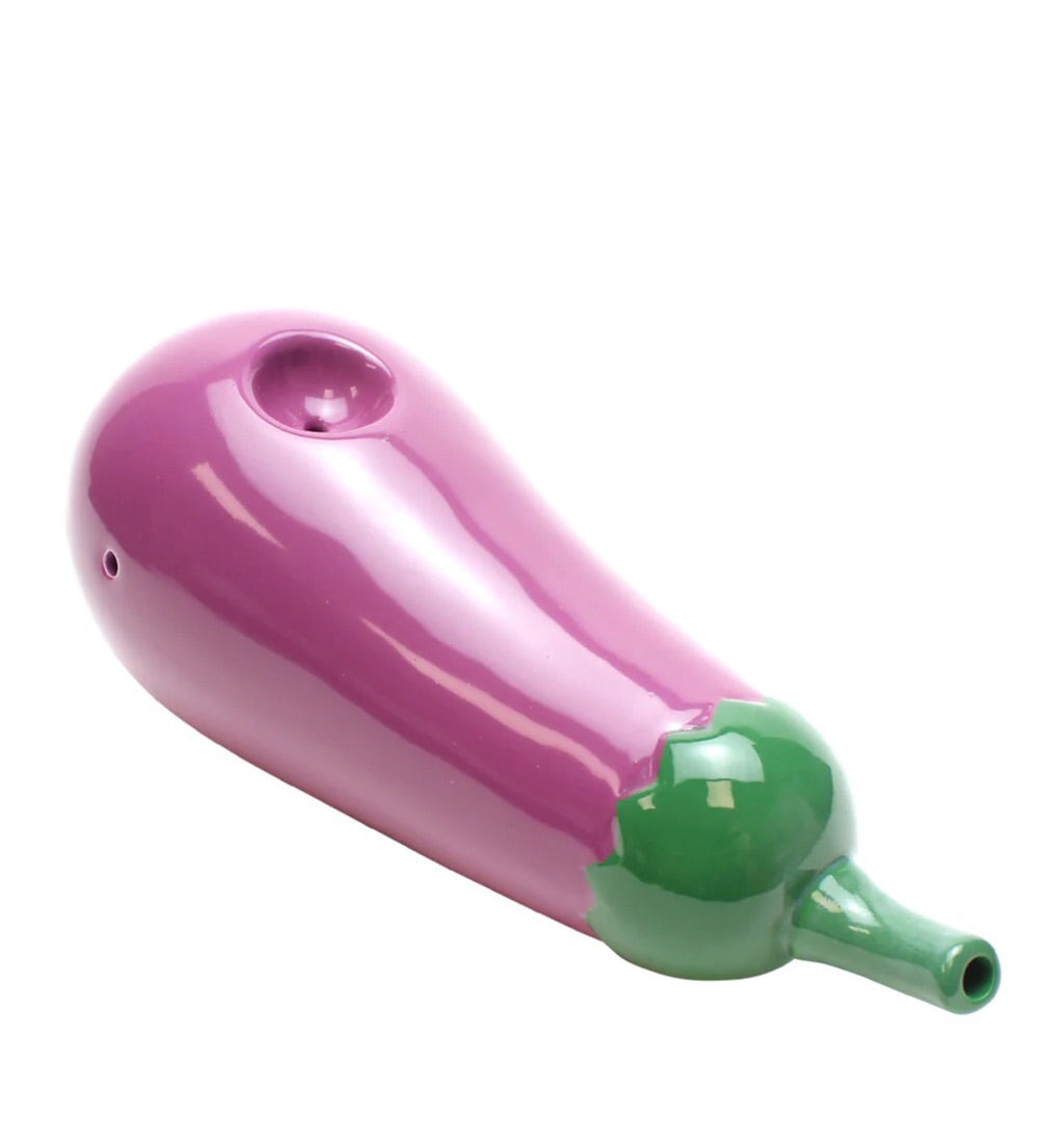 Ceramic Eggplant Pipe - Smoke N’ Poke