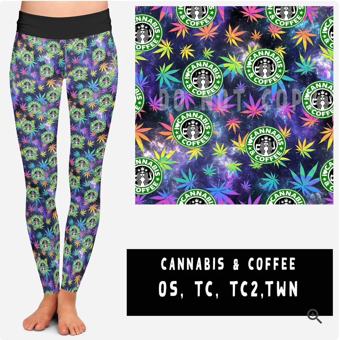 Galaxy Creations Cannabis & Coffee Leggings - Smoke N’ Poke