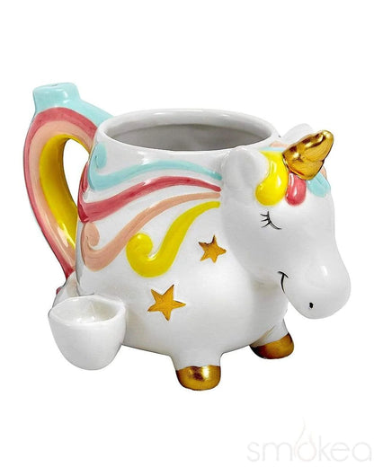 Ceramic Unicorn Coffee Mug Pipe - Smoke N’ Poke