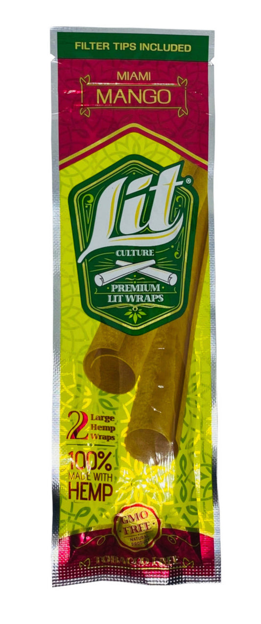 Lit Culture Mango Large Hemp Wraps - 2 Pack - Smoke N’ Poke